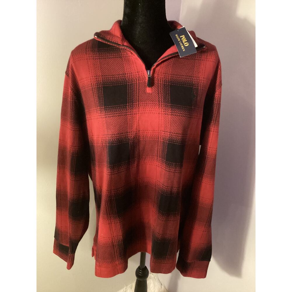 NWT Polo Ralph Lauren buffalo plaid Holiday Heritage long sleeve top